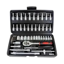 Conjunto De Ferramentas De Reparação Automotiva Multifuncional Com 46 Peças, Chave De Catraca