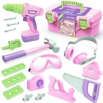 Conjunto de ferramentas EP EXERCISE N PLAY Kids Pretend Play com furadeira elétrica