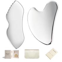 Conjunto de ferramentas faciais Gua Sha em aço inoxidável FSWSawx Conjunto de ferramentas faciais Gua Sha em aço inoxidável FSWSawx