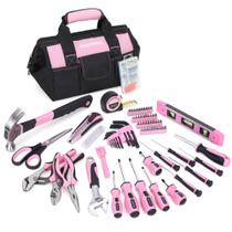 Conjunto de Ferramentas FASTPRO Pink 220 Peças com Bolsa - Para Reparo Doméstico