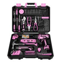 Conjunto de ferramentas: furadeira sem fio DEKOPRO Pink 12V para reparos domésticos femininos Conjunto de ferramentas: furadeira sem fio DEKOPRO Pink 12V para reparos domésticos femininos