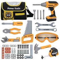 Conjunto de ferramentas HYRENEE Kids com bolsa de ferramentas e furadeira eletrônica de brinquedo 3-5Y