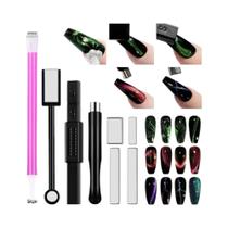 Conjunto De Ferramentas Magnéticas Para Nail Art 8 Peças Com Esmalte Gel Olho De Gato Para Uso Em Conjunto De Ferramentas Magnéticas Para Nail Art 8 Peças Com Esmalte Gel Olho De Gato Para Uso Em