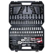 Conjunto de Ferramentas Mecânicas AMM 202 Peças com Encaixes 1/4, 3/8 e 1/2 Polegada