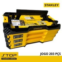 Conjunto de Ferramentas Mecânicas com caixa de 3 gavetas - 203 Peças - STANLEY