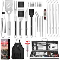Conjunto de ferramentas para churrasco Kaluns Kit de churrasco de aço inoxidável de 32 peças Conjunto de ferramentas para churrasco Kaluns Kit de churrasco de aço inoxidável de 32 peças