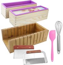 Conjunto de Ferramentas para Corte de Sabão MDPQT em Silicone, Madeira e Bambu