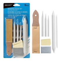 Conjunto de Ferramentas para Desenho Sinoart c/ 9pçs Conjunto de Ferramentas para Desenho Sinoart c/ 9pçs