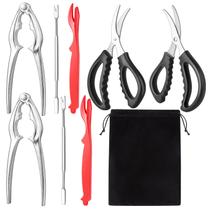 Conjunto de Ferramentas para Mariscos suoundey com Quebra-Nozes de Lagosta em Aço Inoxidável, Garfos para Pernas de Caranguejo, Tesouras para Mariscos e Bolsa de Armazenamento, Kit de Utensílios para Comer Caranguejo (9 Peças) Conjunto de Ferramentas para Mariscos suoundey com Quebra-Nozes de Lagosta em Aço Inoxidável, Garfos para Pernas de Caranguejo, Tesouras para Mariscos e Bolsa de Armazenamento, Kit de Utensílios para Comer Caranguejo (9 Peças)