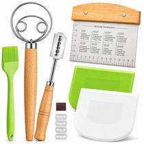 Conjunto de ferramentas para panificação Boorika: batedor dinamarquês, lâmina para pão e kit Conjunto de ferramentas para panificação Boorika: batedor dinamarquês, lâmina para pão e kit
