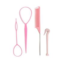Conjunto De Ferramentas Para Tranças Francesas Para Mulheres E Meninas 4pcs Elásticos Para Cabelo