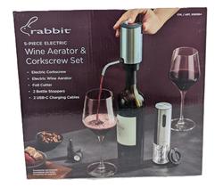 Conjunto de ferramentas para vinho Rabbit Electric de 5 peças com aerador, saca-rolhas