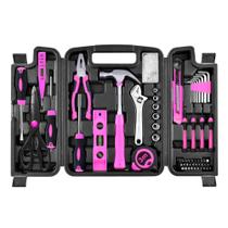 Conjunto de ferramentas SOLUDE, kit rosa de 206 peças para mulheres, faça você mesmo