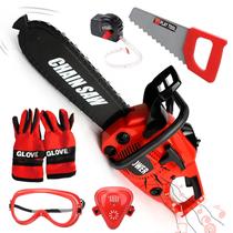 Conjunto de ferramentas Toy Chainsaw TOY Life Kids com luvas para meninos de 3 a 8 anos