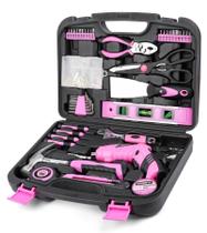 Conjunto de ferramentas URASISTO Pink 136 PCS com chave de fenda elétrica USB de 3,6 V Conjunto de ferramentas URASISTO Pink 136 PCS com chave de fenda elétrica USB de 3,6 V