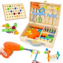 Conjunto de ferramentas UREDISO Kids com furadeira elétrica 55 unidades de 3 anos ou mais Conjunto de ferramentas UREDISO Kids com furadeira elétrica 55 unidades de 3 anos ou mais