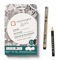 Conjunto de ferramentas Zentangle Sakura 11 peças, ladrilhos de 12 cm Conjunto de ferramentas Zentangle Sakura 11 peças, ladrilhos de 12 cm