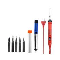 Conjunto De Ferro De Solda Digital LCD De Temperatura Ajustável 80W Com Fio De Solda E Pinça