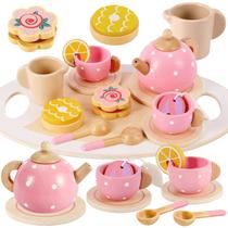 Conjunto de festa de chá BUYGER Pretend Play Princess por 3-6 anos
