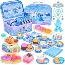 Conjunto de festa de chá Eiranss Princess Frozen Unicorn 51 unidades para crianças Conjunto de festa de chá Eiranss Princess Frozen Unicorn 51 unidades para crianças