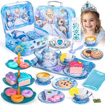 Conjunto de festa de chá Hohosunlar Frozen para meninas de 3 anos ou mais