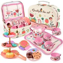 Conjunto de festa de chá Minnot Flower Tea Set Toys para meninas de 3 a 6 anos Conjunto de festa de chá Minnot Flower Tea Set Toys para meninas de 3 a 6 anos
