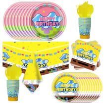 Conjunto de Festa JU XIN com 81 Peças - Tema Desenho Animado Amarelo Conjunto de Festa JU XIN com 81 Peças - Tema Desenho Animado Amarelo