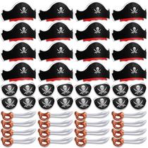 Conjunto de festa pirata Legigo Funny 48 unidades com chapéus e tapa-olhos Conjunto de festa pirata Legigo Funny 48 unidades com chapéus e tapa-olhos
