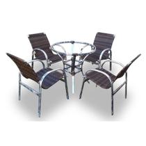 Conjunto de Fibra Sintética Lotus - 4 Cadeiras + 1 Mesa Conjunto de Fibra Sintética Lotus - 4 Cadeiras + 1 Mesa