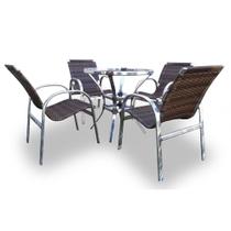 Conjunto de Fibra Sintética Lotus - 4 Cadeiras + 1 Mesa Conjunto de Fibra Sintética Lotus - 4 Cadeiras + 1 Mesa