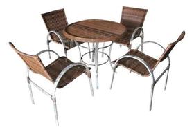Conjunto De Fibra Sintética Maresia 4 Cadeiras + 1 Mesa