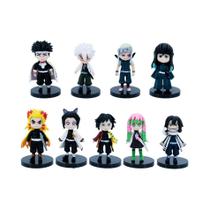 Conjunto De Figuras De Ação Anime Demon Slayer Tanjirou Nezuko Zenitsu Inosuke Kyoujurou Versão Q