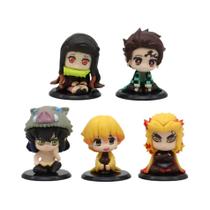 Conjunto De Figuras De Ação Anime Demon Slayer Tanjirou Nezuko Zenitsu Inosuke Kyoujurou Versão Q
