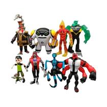 Conjunto De Figuras De Ação Ben 10 Com 9 Peças, Tennyson, Quatro Braços, Grey Matter, Heatblast, Conjunto De Figuras De Ação Ben 10 Com 9 Peças, Tennyson, Quatro Braços, Grey Matter, Heatblast,