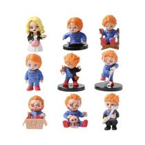 Conjunto De Figuras De Ação De Vinil Chucky Halloween 9 Peças Série Brinquedo Para Crianças Modelo