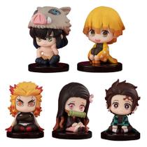 Conjunto De Figuras De Ação Demon Slayer 5 Estilos Tanjiro Inosuke Zenitsu Sentado Fantasma Boneca