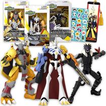 Conjunto de figuras de ação Digimon Beelzemon Omegamon Wargreymon Conjunto de figuras de ação Digimon Beelzemon Omegamon Wargreymon