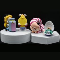 Conjunto De Figuras De Ação Em PVC De Desenho Animado Alice Cheshire Cat White Rabbit Para Crianças