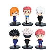 Conjunto de Figuras de Ação Jujutsu Kaisen - Gojo Satoru, Yuji Itadori e Fushiguro (6 peças)