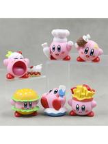 Conjunto De Figuras De Ação Kirby Rosa, 6 Peças, Jogos De Anime, Desenho Animado, Decoração De Bolo