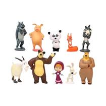 Conjunto De Figuras De Ação Masha E O Urso 10 Peças Modelo De Anime Brinquedos De Desenho Para