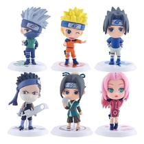 Conjunto De Figuras De Ação Naruto 7-9 Cm 6 Peças Sasuke Killer Bee Tobi Gaara Kakashi Stands De