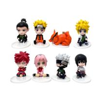 Conjunto De Figuras De Ação Naruto 8 Peças Kakashi Sasuke Itachi Gaara Sakura Modelo Em PVC