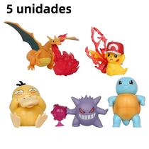 Conjunto De Figuras De Ação Pokémon 5 Peças Pikachu Squirtle Psyduck Gengar Charizard Pvc Modelo