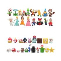 Conjunto De Figuras De Ação Super Mario Bros 12Pcs 24Pcs 48Pcs Com Bolsa De Armazenamento Brinquedo