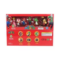 Conjunto De Figuras De Ação Super Mario Bros 4-7cm Luigi Yoshi Donkey Kong Cogumelo Bonecos De PVC