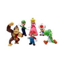 Conjunto De Figuras De Ação Super Mario Bros 6-18pcs Luigi Yoshi Donkey Kong Cogumelo Brinquedos De