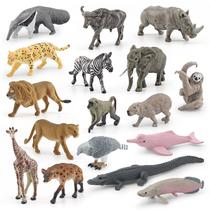 Conjunto de figuras de animais selvagens, 17 peças de animais de safári realistas em PVC Conjunto de figuras de animais selvagens, 17 peças de animais de safári realistas em PVC