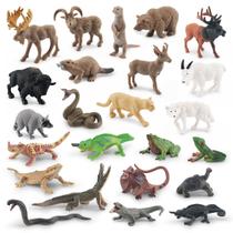 Conjunto de figuras de animais selvagens, 24 peças de PVC realistas para crianças de 3 anos ou mais Conjunto de figuras de animais selvagens, 24 peças de PVC realistas para crianças de 3 anos ou mais