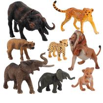 Conjunto de figuras de animais selvagens africanos, 8 peças de PVC realistas para crianças Conjunto de figuras de animais selvagens africanos, 8 peças de PVC realistas para crianças